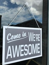 Open Closed Double Sided Shop