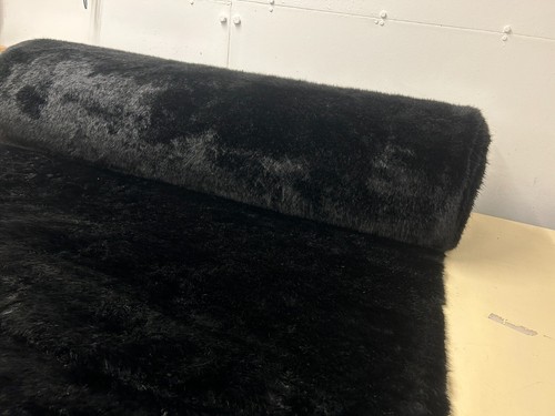 Black faux fur - black,