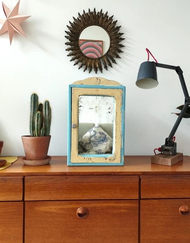 Mirrored bathroom cabinet - mirrored,