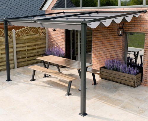 Retractable lean pergola - retractable,