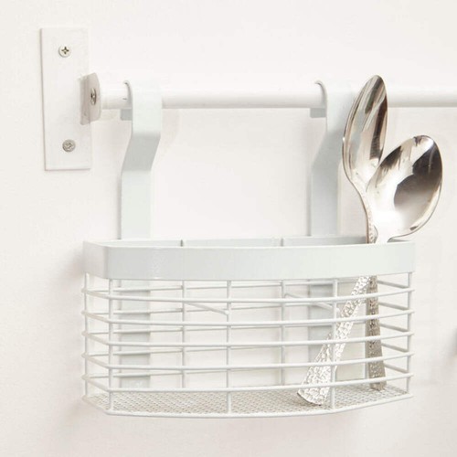 White iron hanging storage - iron,