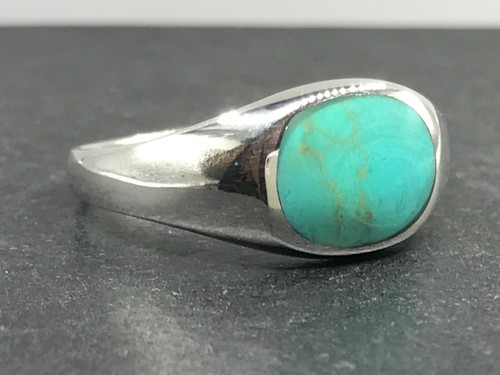 Turquoise signet ring solid - signet,