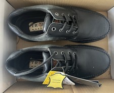 TROJAN H53 Stitch to Toe Black Safety Shoe. Size 8. New In Box