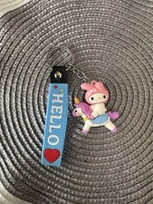 Blue Hello Kitty unicorn Keyring Keychain Key Fob Bag Charm Pendant PVC
