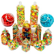 14 Retro Plastic Sweet Jars for Truly Sweet Candy Buffet, Sweet Table, Wedding