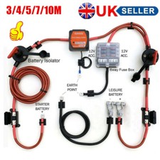 3/5/7m Ready Made Split Charge Kit 12v 140amp VSR Voltage Sense Relay