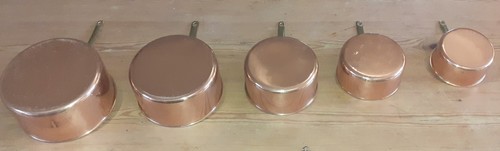 Set copper saucepans - set,