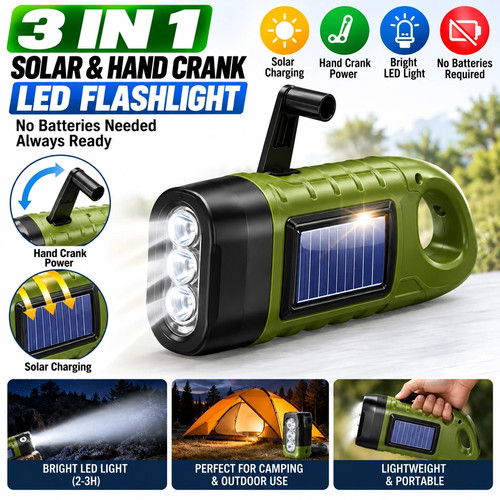 Wind torch solar - hand, crank