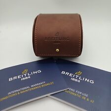 Breitling Used Leather Watch Roll Box Case Pouch Navitimer Superocean Endurance 