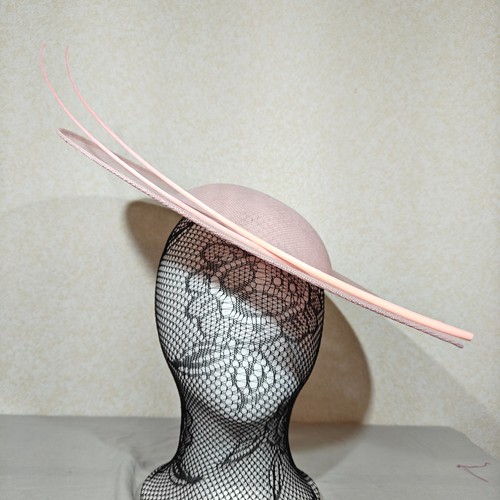 Baby pink large fascinator - pink,