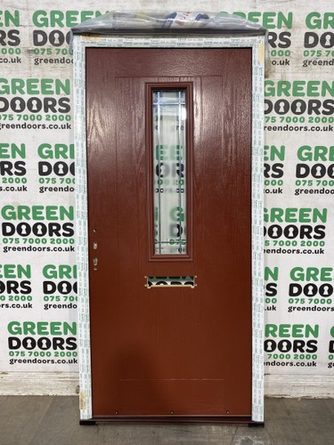 Red brown composite door - red,