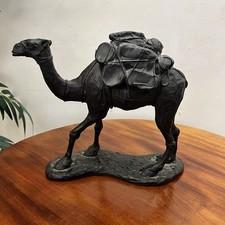 Large Standing Camel Bronze Sculpture SIGNED Sanders