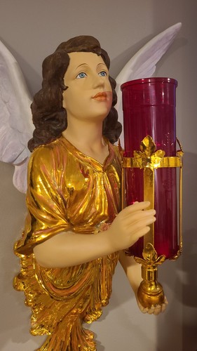 Angel sanctuary lamp altar - sanctuary, lamp,