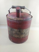 Vintage Martin Ware 1 gal. Gas Can with Wooden Handle.
