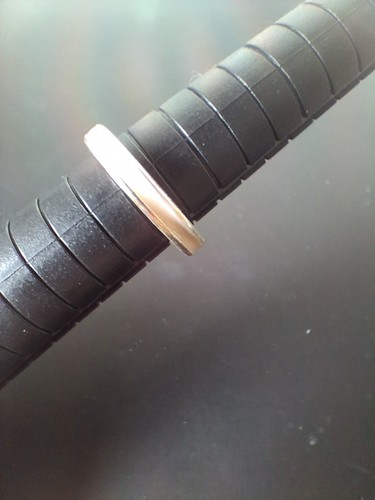 Silver tone band ring white - silver,