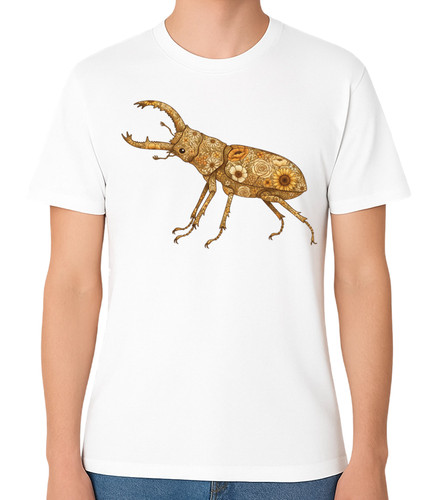 Floral stag beetle shirt - floral,