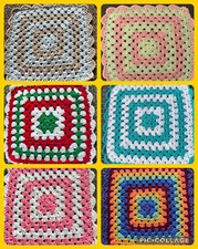 HANDMADE CROCHET GRANNY MINI COMFORTER / SECURITY BABY BLANKETS - choose colours