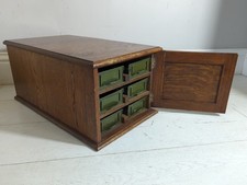 Card Index Six Drawer Filing Cabinet Cupboard Antique Oak FREE POSTAGE 