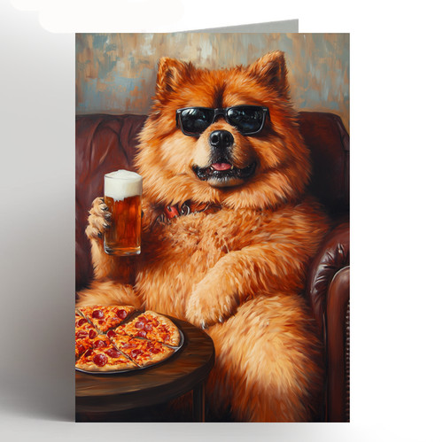 Chow greeting card - chow,