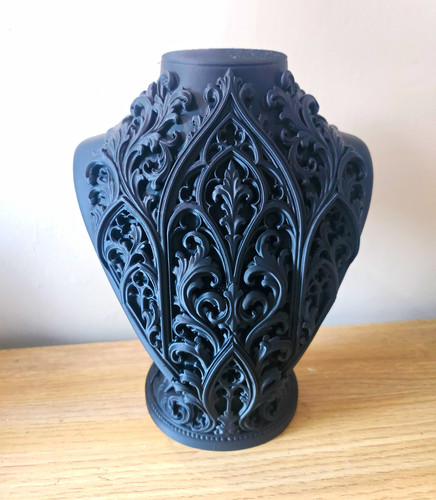 Ornate gothic black printed - black, 3d