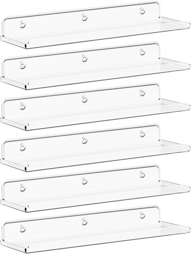 Clear acrylic floating shelves - clear,