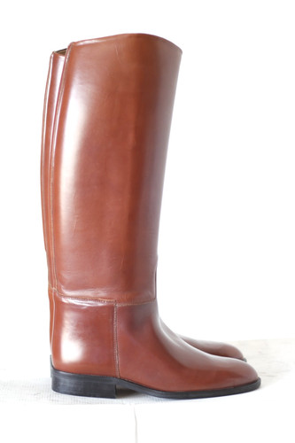 Brown leather riding boots - leather,