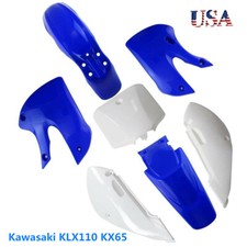 Plastic Fender Fairing Body For Kawasaki KLX110 KX65 SUZUKI DRZ110 RM65 Blue