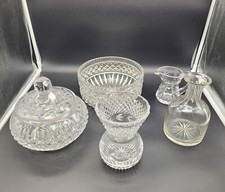 Antique Irish Cut Crystal Collection 5 Peices One Waterford Crystal