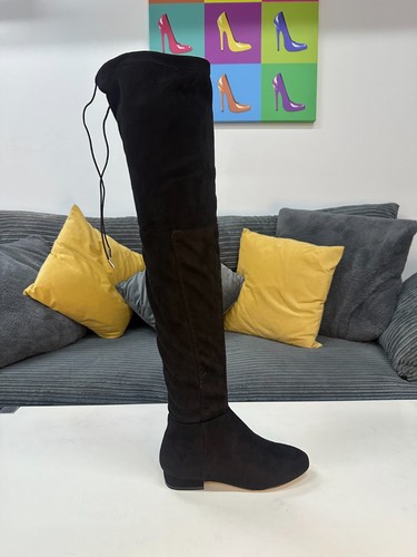 Black thigh high boots flat - thigh,