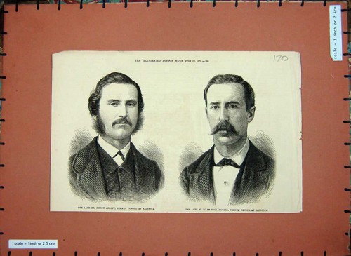 Old antique print 1876 - antique, henry