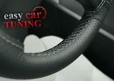 For Vauxhall Opel Vectra C 02+Black Perforated Leather Steering Wheel Cover Grey