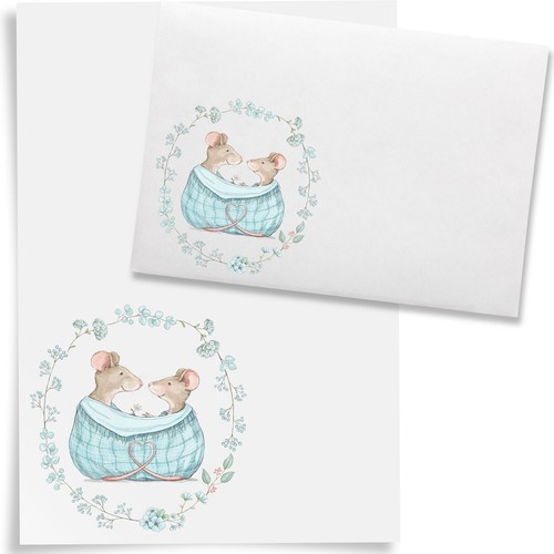 Mouse letter writing set - writing,
