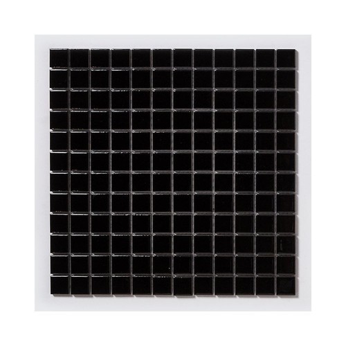 Square tile small black - black, white