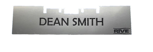 Name plate for rive seatbox - plate,