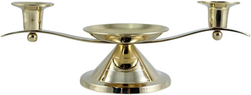 Goldtone unity candle holder - candle,
