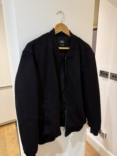 Zara black bomber jacket - black,