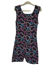 Moret Tank Biketard Unitard Leotard Bodysuit Gymnastics Black Sparkling Hearts