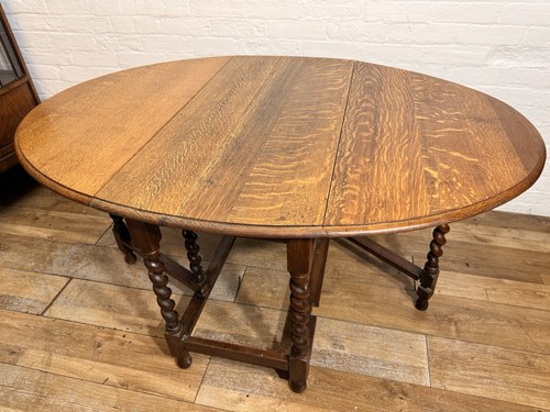 Antique oak gate leg - leg, table