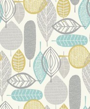 Arthouse Malmo Retro Leaf Flat Surface Stripe Pattern Wallpaper