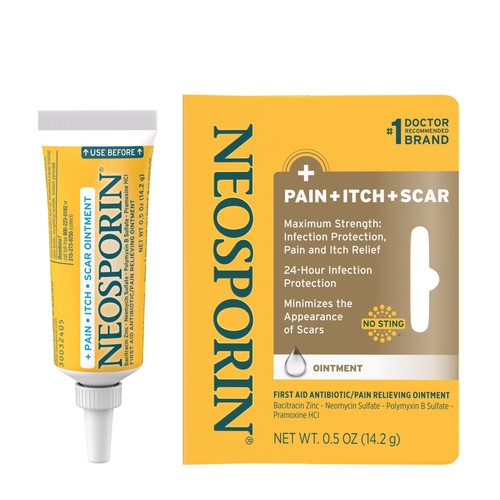 Neosporin pain itch scar - +,