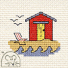 Mouseloft Stitchlets 'By the Seaside - Beach Hut' Cross Stitch Kit