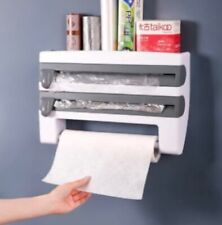 Kitchen Roll Dispenser 4-In-1 Cling Film Aluminium Foil Paper Towel Holder Racks
