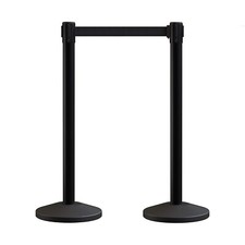 Black 2Pcs Belt Stanchion Set