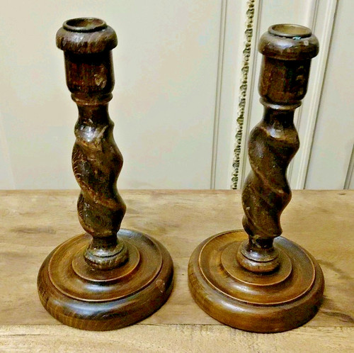 Pair edwardian barley twist - edwardian,