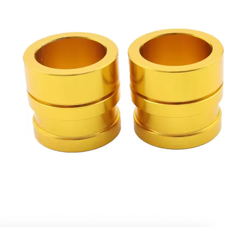 Front wheel hub spacers gold - front,