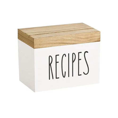 Wooden recipe card - wooden, box