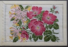 HONEYSUCKLE and RAMBLER ROSE Kensitas Wix Postcard Silk Flowers