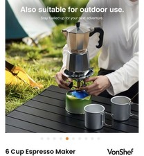 VonShef 6 Cup 300ml Stainless Steel Espresso Coffee Maker