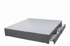 4ft6, 5ft, 6ft Divan Bed Base 0 2 4 Drawer Storage, No Headboard, GREY