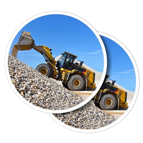 Vinyl stickers excavator - 2x,